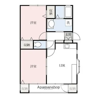 シティーハイツなの花AB【2階】の間取り