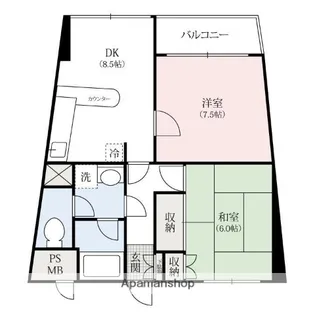 朝日プラザ高崎観音山Ⅱ【1階】の間取り