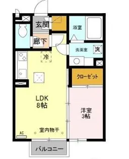 ルミエール和田橋【1階】の間取り