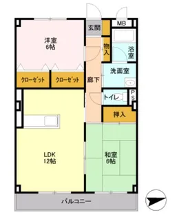 ハツミマンションB【1階】の間取り