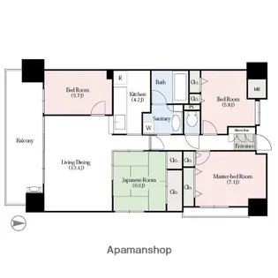 ポレスターステーションシティ高崎【2階】の間取り