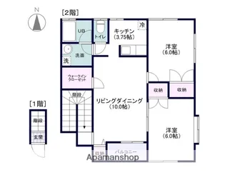 カサ・フェリスB【2階】の間取り