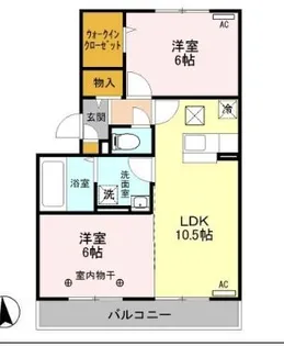 レーブ中泉【1階】の間取り