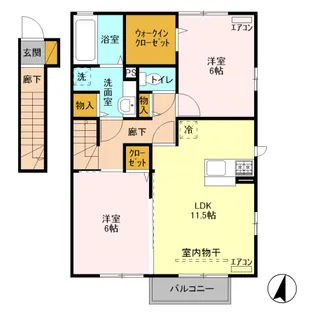 カーサ・コンフォルト【2階】の間取り