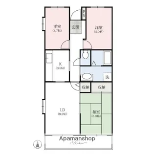 ライジングサン【4階】の間取り