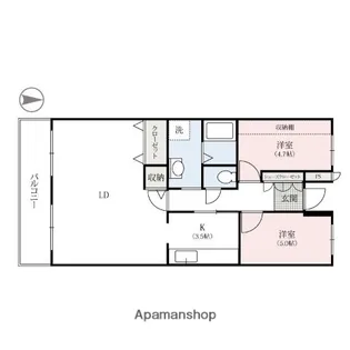ライジングサン【5階】の間取り