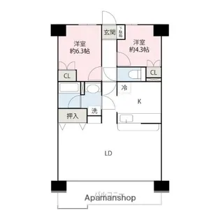 ハイラーク高崎【9階】の間取り