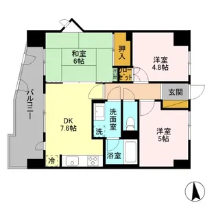 ハイラーク高崎【6階】の間取り