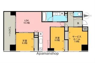 グリーンミユキ高崎【13階】の間取り