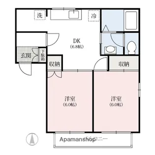 すとりーむ飯塚ハイツA【2階】の間取り