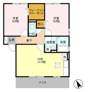 クレストコート AB【1階】の間取り