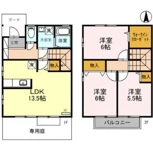 御料所ガーデン ABC【1階】の間取り