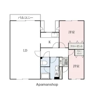 アプリコットガーデン上並榎【1階】の間取り
