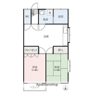 元田ハイツ【2階】の間取り