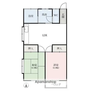 元田ハイツ【2階】の間取り