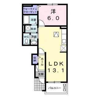 サンヴィレッジE【1階】の間取り