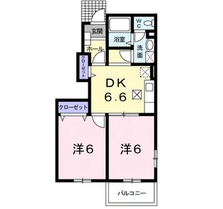 クレアトゥール B【1階】の間取り