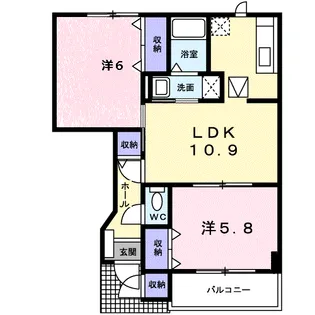 アエラⅡB棟【1階】の間取り