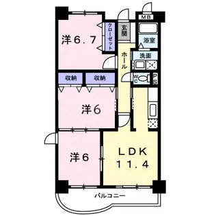 クラール【5階】の間取り
