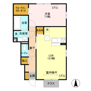 1LDKの間取り画像