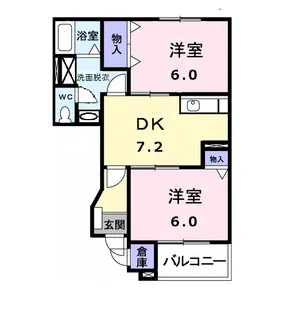 メゾンサンローゼB【1階】の間取り