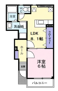 ローズコートB【103号室】の間取り