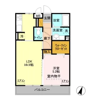スクエア C【2階】の間取り