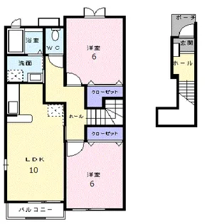 ノースヴィレッジⅡ・A【2階】の間取り