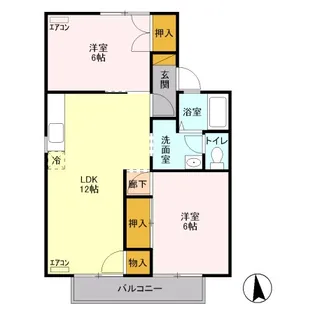 セジュール千木良 G【1階】の間取り