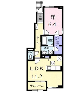 カーサ ヴィヴァーチェ【1階】の間取り