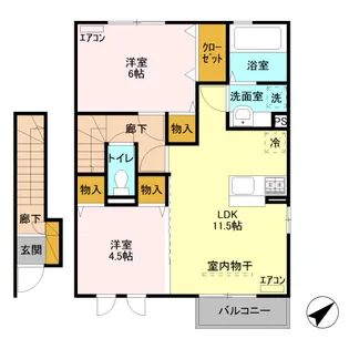グレイスガーデン椿【2階】の間取り