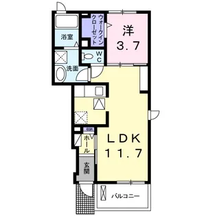 クオーレ【1階】の間取り