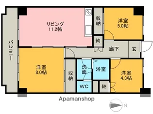 高井ハイツ【3階】の間取り
