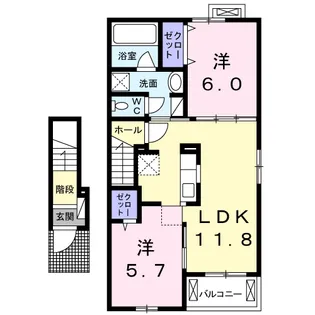 CASA・ひまわり【2階】の間取り