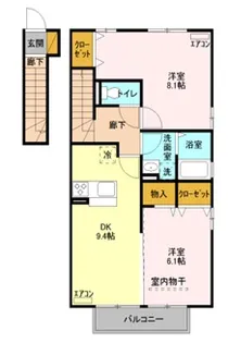 サンモール B【2階】の間取り
