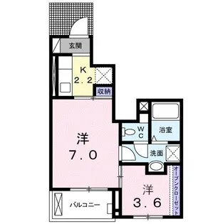 KーPLAZA【103号室】の間取り
