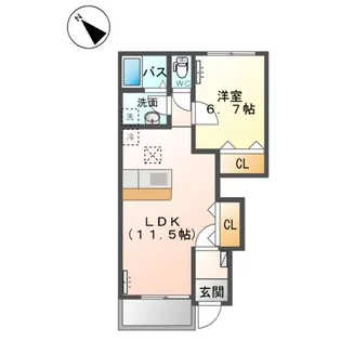 アプリーレ B【1階】の間取り