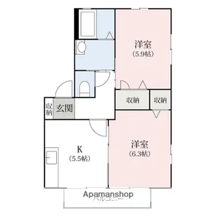ソシアB【2階】の間取り