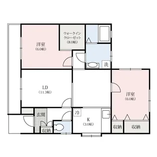 ナイス21いいづか【2階】の間取り