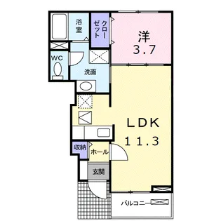 サンパティーク ヴィラ Ⅱ【1階】の間取り
