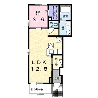 ショウパレスB【1階】の間取り