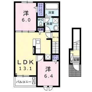 ジョイ・ハウス A【2階】の間取り