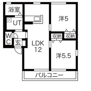 レトア フリーゼB【2階】の間取り