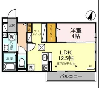 Y'sアビタシオン江木【1階】の間取り