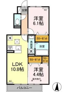 ベルシエール【1階】の間取り
