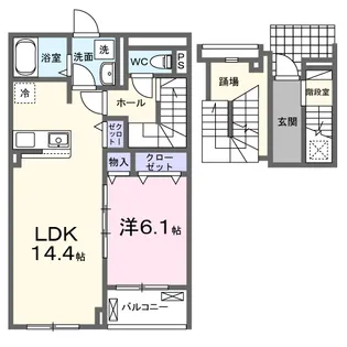クラール 島野 A【3階】の間取り