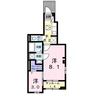 クラール 島野 B【1階】の間取り
