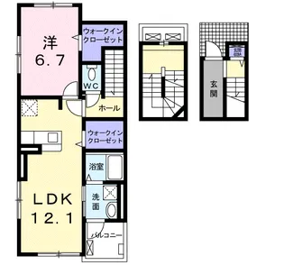 クラール 島野 B【3階】の間取り