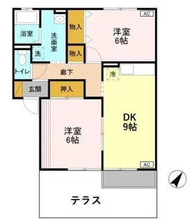 ビュークレスト C【1階】の間取り