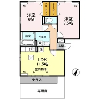 リビングタウン双葉 AB【1階】の間取り